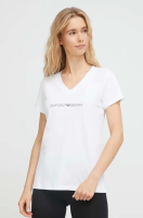 foto бавовняна футболка lounge emporio armani underwear колір білий