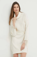 foto сукня з вовною answear lab колір білий mini oversize