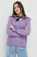 foto светр з домішкою вовни y.a.s cros жіночий колір фіолетовий теплий