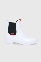 foto гумові чоботи love moschino жіночі колір білий