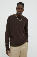 foto светр з домішкою вовни wrangler чоловічий колір коричневий легкий