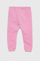 foto дитячі бавовняні штанці united colors of benetton колір рожевий однотонні