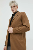foto пальто з домішкою вовни jack & jones колір коричневий перехідний