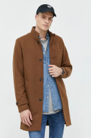 foto пальто з домішкою вовни premium by jack&jones колір коричневий перехідний