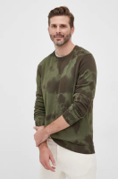foto бавовняний светер woolrich чоловіча колір зелений