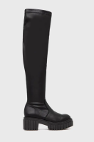 foto чоботи steve madden roxana жіночі колір чорний каблук блок