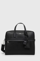 foto шкіряна сумка для ноутбука boss колір чорний