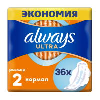 foto гігієнічні прокладки ароматизовані always ultra нормал, розмір 2, 36 шт